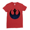 rebel logo with space pattern Ladies Fitted T-Shirt