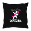 Born Unicorns-Born December Throw Pillow