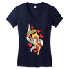 true love pizza slice Women's V-Neck T-Shirt