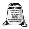 Super July Girl Drawstring Bags