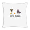 happy meowr Throw Pillow