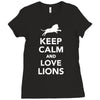 keep calm and love lions Ladies Fitted T-Shirt