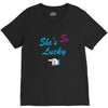 she's so lucky V-Neck Tee