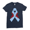 stomach cancer ribbon and rose Ladies Fitted T-Shirt