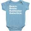 bears, beets, battlestar galactica Baby Bodysuit