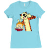 Calvin and hobbes Ladies Fitted T-Shirt