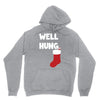 well hung endowed christmas stocking funny Unisex Hoodie