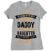 Super Cool Daddy Of A Freaking Awesome Daughter Ladies Fitted T-Shirt