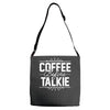 coffee before talkie funny Adjustable Strap Totes