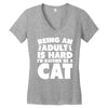 Being an adult is hard I'd rather be a cat Women's V-Neck T-Shirt