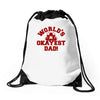 world's okayest dadworld's okayest dad Drawstring Bags