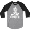 conquer   super saiyan goku 3/4 Sleeve Shirt