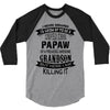 Super Cool Papaw Of A Freaking Awesome Grandson 3/4 Sleeve Shirt