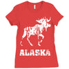 Alaska Deer Rudolph Ladies Fitted T-Shirt