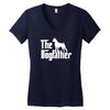 the dogfather boxer white Women's V-Neck T-Shirt