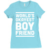 world's okayest boyfriend couple love funny Ladies Fitted T-Shirt
