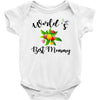 world's best mommy with flowers Baby Bodysuit