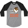 This Girl Loves Shetland Sheepdog 3/4 Sleeve Shirt