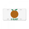 orange uglad License Plate