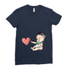 Cute Painter Ladies Fitted T-Shirt