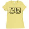 push button receive bacon t shirt funny awesome nerdy geeky humor tee Ladies Fitted T-Shirt