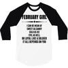 Super February Girl 3/4 Sleeve Shirt