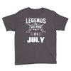 Legends Are Born In July Youth Tee