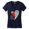 half of my heart is in heaven with my angel Women's V-Neck T-Shirt