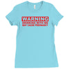 drinking with me pregnancy warning Ladies Fitted T-Shirt