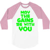 gym gains fitness slogan 3/4 Sleeve Shirt