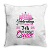 Celebrating With the 7th Birthday Queen Throw Pillow