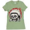 skull biker Ladies Fitted T-Shirt