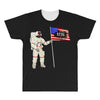 Astronaut Celebrating Independence  Day at 1776 All Over Men's T-shirt