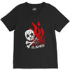 skull &amp; flames V-Neck Tee