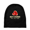 meat is murder tasty tasty murder Baby Beanies