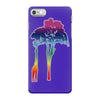 giraffe reaching up with its long neck to eat leaves off branches from iPhone 7 Case