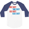 one shift two shift red shift blue shift 3/4 Sleeve Shirt