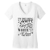 i'm dreaming of a white christmas but if the white runs out i'll drin Women's V-Neck T-Shirt