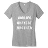 world's okayest brother Women's V-Neck T-Shirt