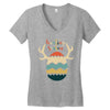 Hunting Season Retro Color 80s Style Women's V-Neck T-Shirt