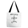 motivated by caffeine and canines Tote Bags
