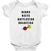 bears beets battlestar galactica Baby Bodysuit