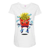 saiyan fries Maternity Scoop Neck T-shirt