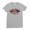April Peeking Out Baby Boy Ladies Fitted T-Shirt