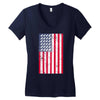 t-rex vintage american flag Women's V-Neck T-Shirt