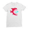 monster fish eats diver Ladies Fitted T-Shirt