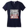straight outta america Women's V-Neck T-Shirt