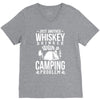 love whiskey and camping! V-Neck Tee