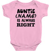 personalised auntie Baby Onesie