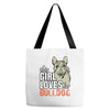 This Girl Loves Her Bulldog Tote Bags